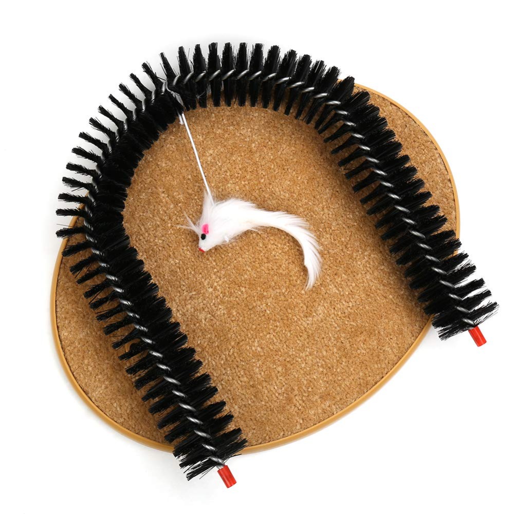 Cat Grooming Arch With Scratcher And Massage Brush Multi-functional Face Rubbing Toy For Indoor Cats Sofa Furniture Protection 29 X 7 X 36cm