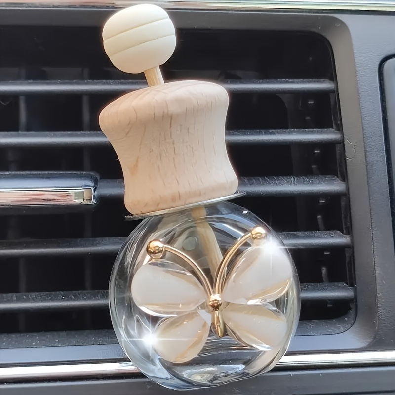 1pc Car Glass Bottle, Reusable Car Essential Oil Diffuser, Empty Glass Bottle Pure Decoration Car Accessories