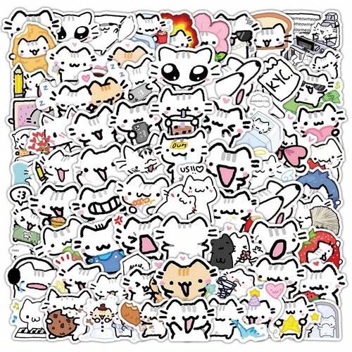 72pcs of line drawn cat stickers cartoon cat stickers cute line drawn cat stickers diy creative self stickers back to halloween christmas decoration stickers simple decoration stickers for gift packaging bags gift packaging decorative stickers stickers
