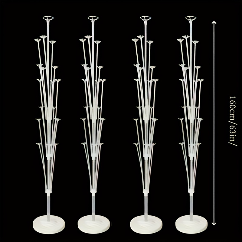 2pcs Festive Balloon Arch Kit with Sturdy PP Stand & Water Base - Easy Assembly, Reusable, Ideal for National Day, Wedding, Graduation Party, Home & Garden Decor, White Balloons, Party Decoration | Elegant Balloon Display | Durable Plastic Stand, Balloon Decorations