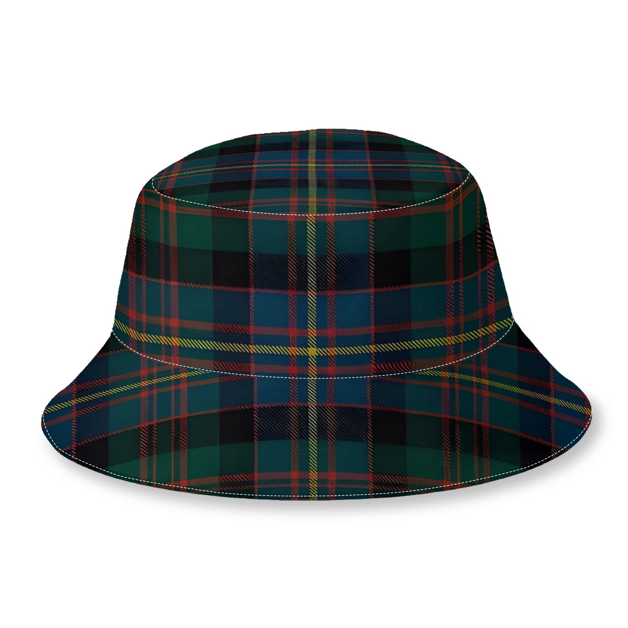 TEMU 2d Print Design Vintage Colorful Scottish Clan Tartan Fashion Outdoor Bucket Hat Unisex Outdoor Street Cap