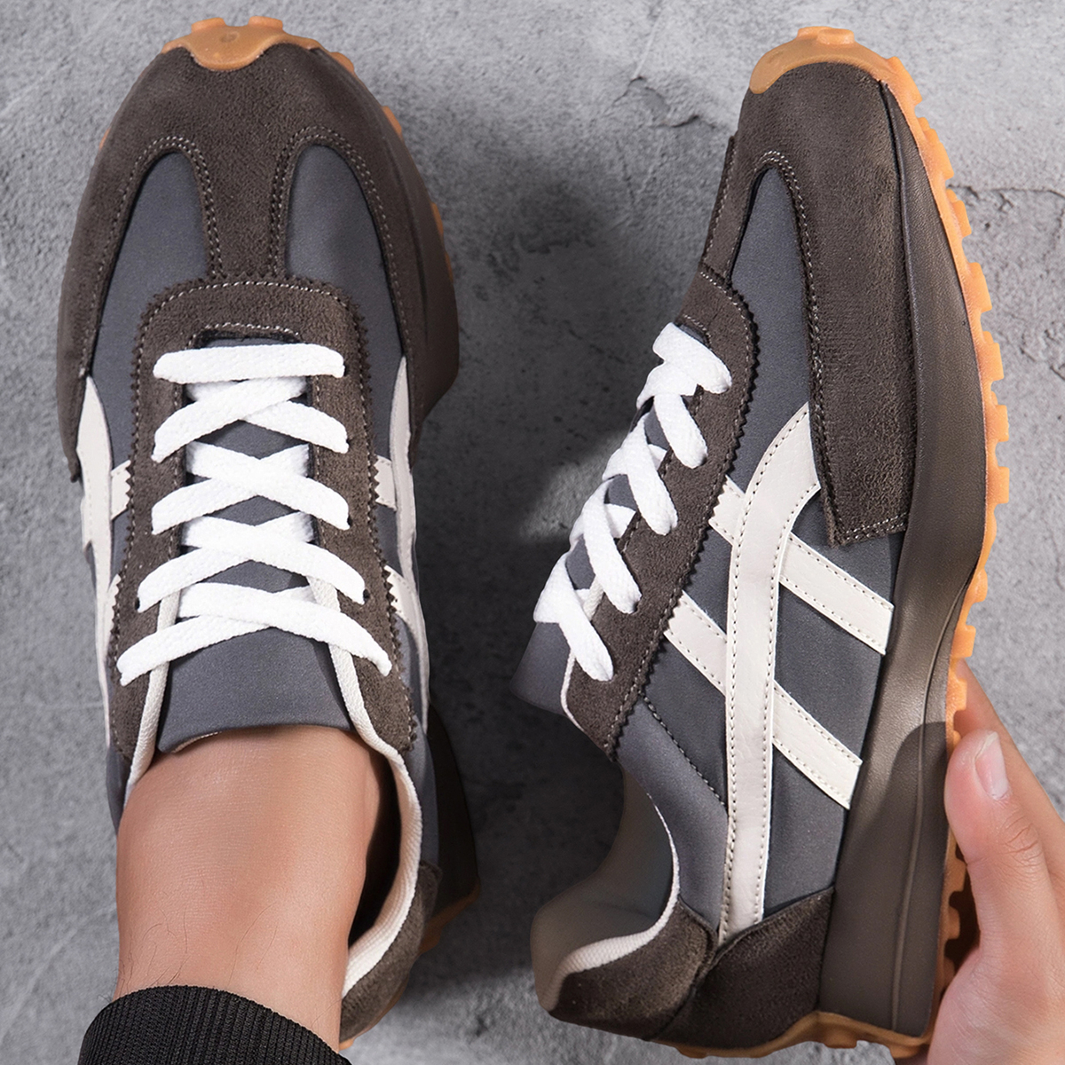 TEMU Comfortable Men's Casual Athletic Shoes, 2026 Spring Summer Men's Athletic Shoes Running Shoes, Plus Size Trendy Athletic Shoes Versatile