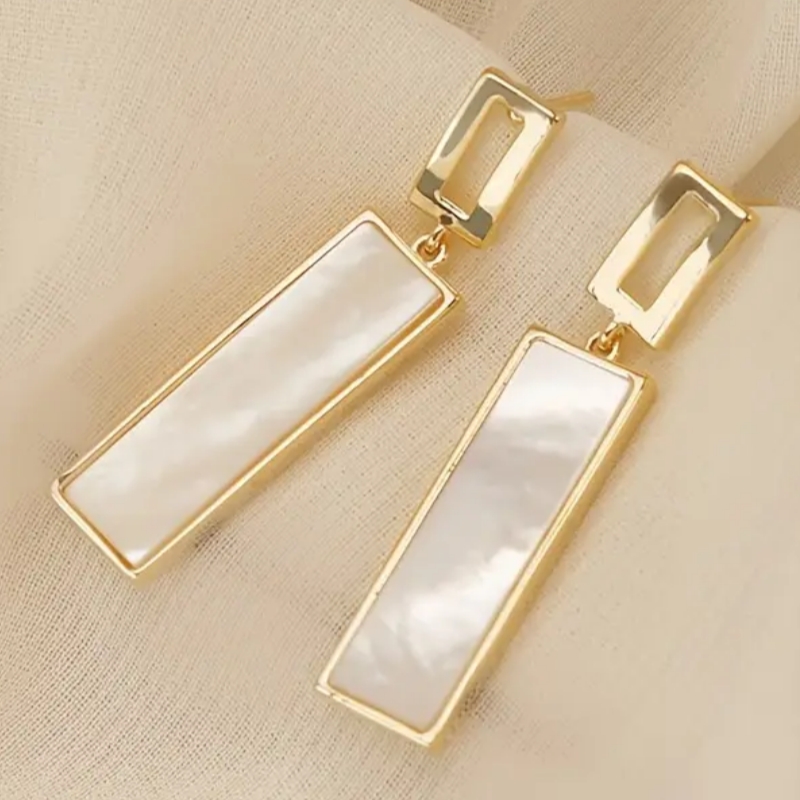 Image of Readkiss Women' Plated White & Drop Earrings - Elegant Retro Layered Suitable For Daily Wear, Party, Wedding, Holiday Jewelry, Versatile Dangle Earrings For, Gift