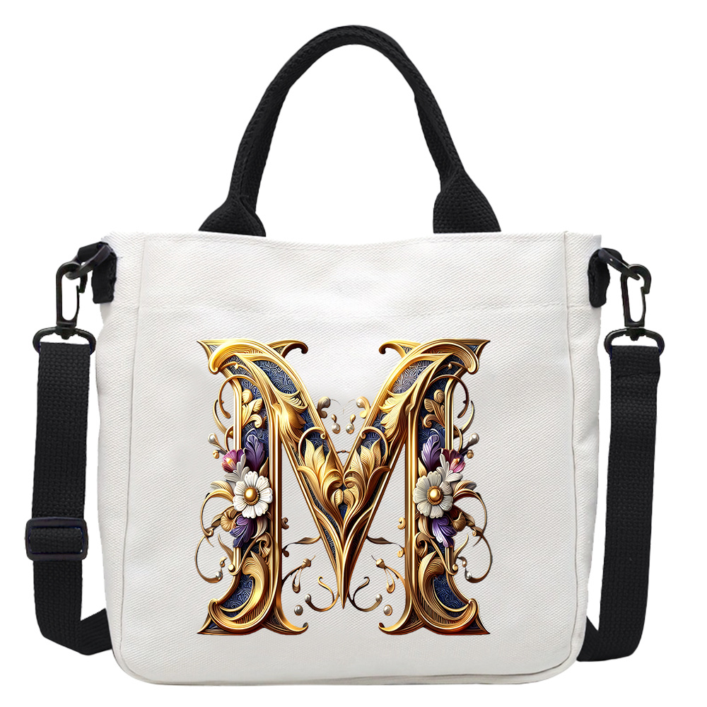 TEMU Printed Design – Not Textured A-z Letter Print Design Black Shoulder Strap Fashion Handbag, Use, Multiple Prints , Suitable For Phone And Mini