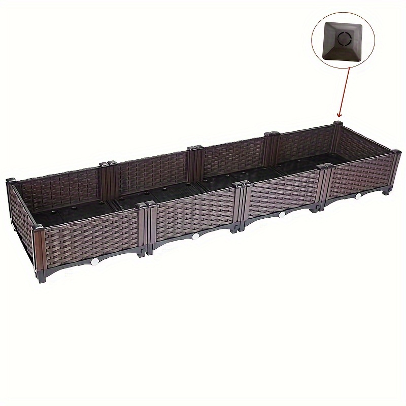 Raised Elevated Planting Box For Outdoor Gardening, Large Capacity Garden Bed For Vegetables, Herbs, And Flowers
