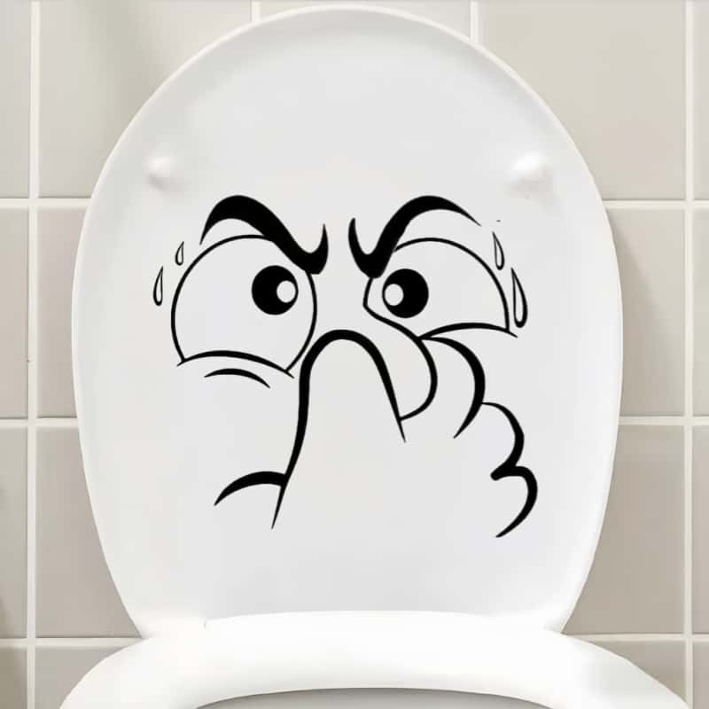 1pc funny toilet lid sticker self   bathroom decor with   face no residue removable toilet cover for christmas halloween thanksgiving