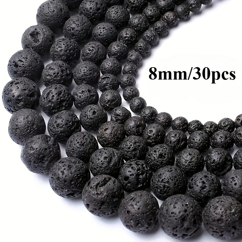 TEMU 30pcs Perles en , Perles Rondes de 8Mm, Idéales pour la Création de Bijoux, , Bracelets, Pendentifs. Ces Perles Possèdent une Texture Gaufrée,