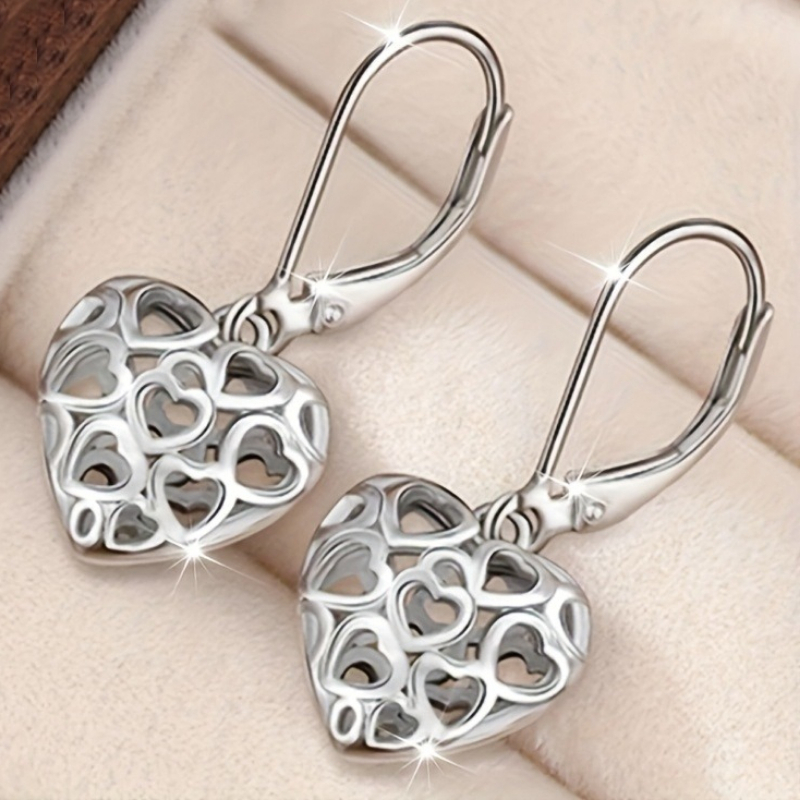 TEMU Boucles d'oreilles à READKISS pour femme, style minimaliste avec cœur - Fermoir à avec cœur , plaqué K, adaptées pour les fêtes, , de la