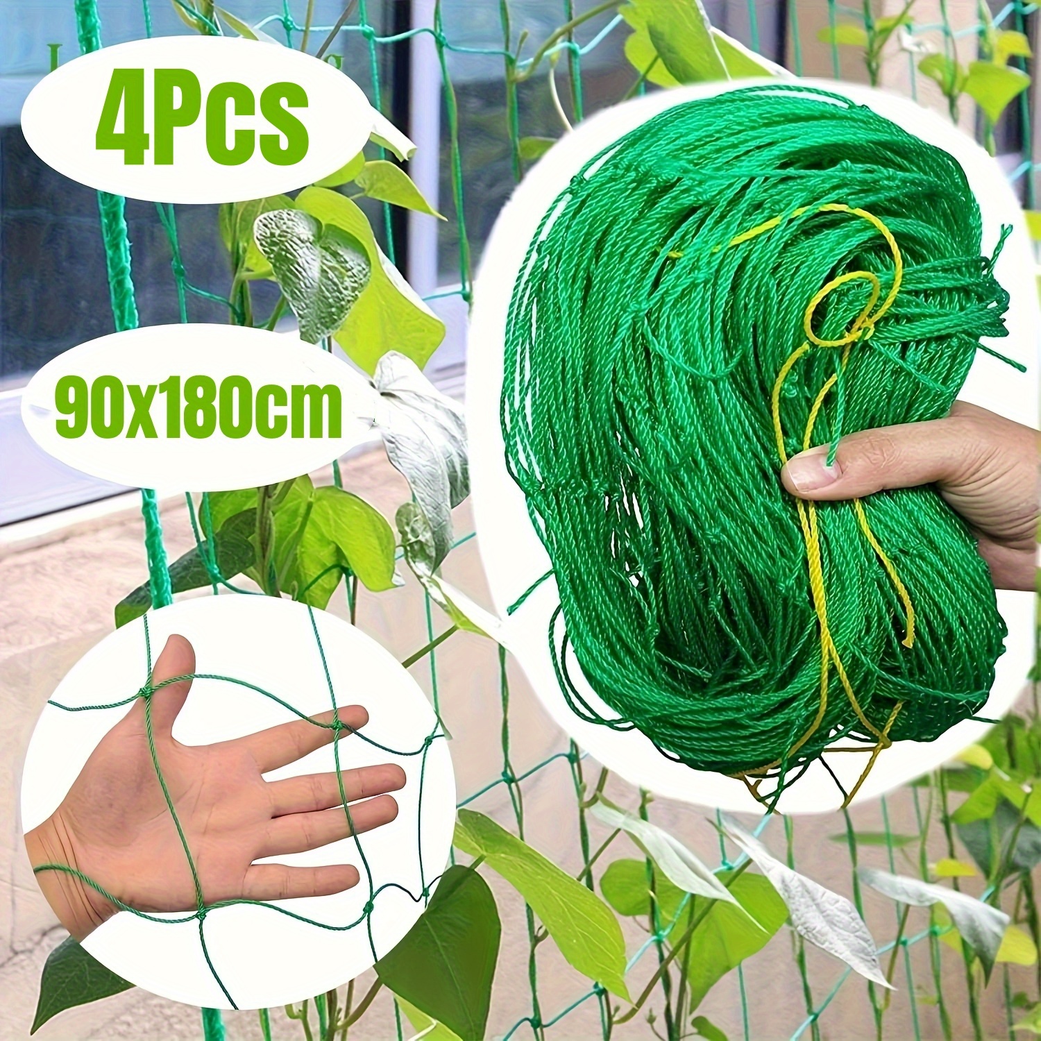 TEMU 4pcs Of 35.43x70.87 Inches Heavy-duty Garden Fence Netting, For Climbing Plants, Flexible Frames, Suitable For Grapes, , Tomatoes And Grapes, ,