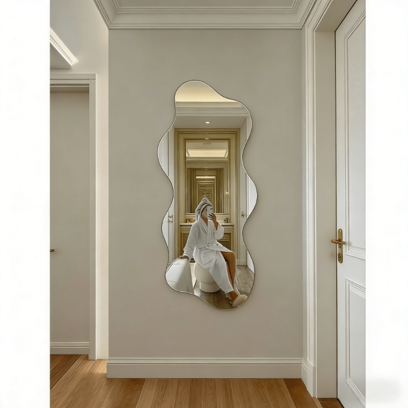 Irregular Acrylic Frameless Wave Mirror for Bathroom & Bedroom
