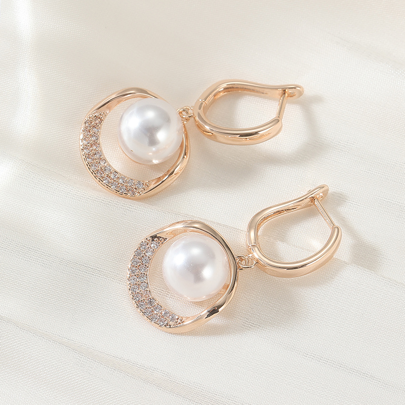 Women's Rose Gold & Cubic Earrings, Elegant Tassel Design