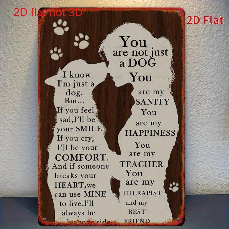 TEMU 2d Flat, [2d Flat] 1pc Vintage Dog Lover Metal Wall Art, 2d Flat Iron Wall Decor For Room Bedroom Bar Garage, Ideal Gift For Dog Owners, 2d Flat