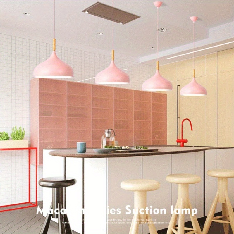 modern pendant lamps macaroon chandelier for restaurant bedroom hanging light aluminum single chandelier office decorative rings details 3