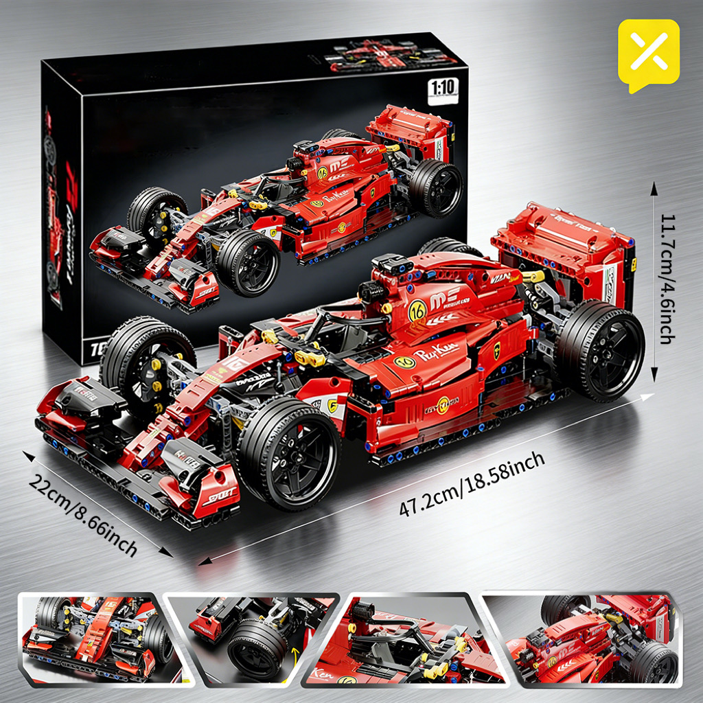 Image of 1:10 Ratio 1163pcs Red Building Block Set, Cool Of Science And Technology Design, Splicing Is Simple And Easy To Operate, Valentine's Day Easter Ramadan Eid Al-fitr New Year Birthday Party Gift