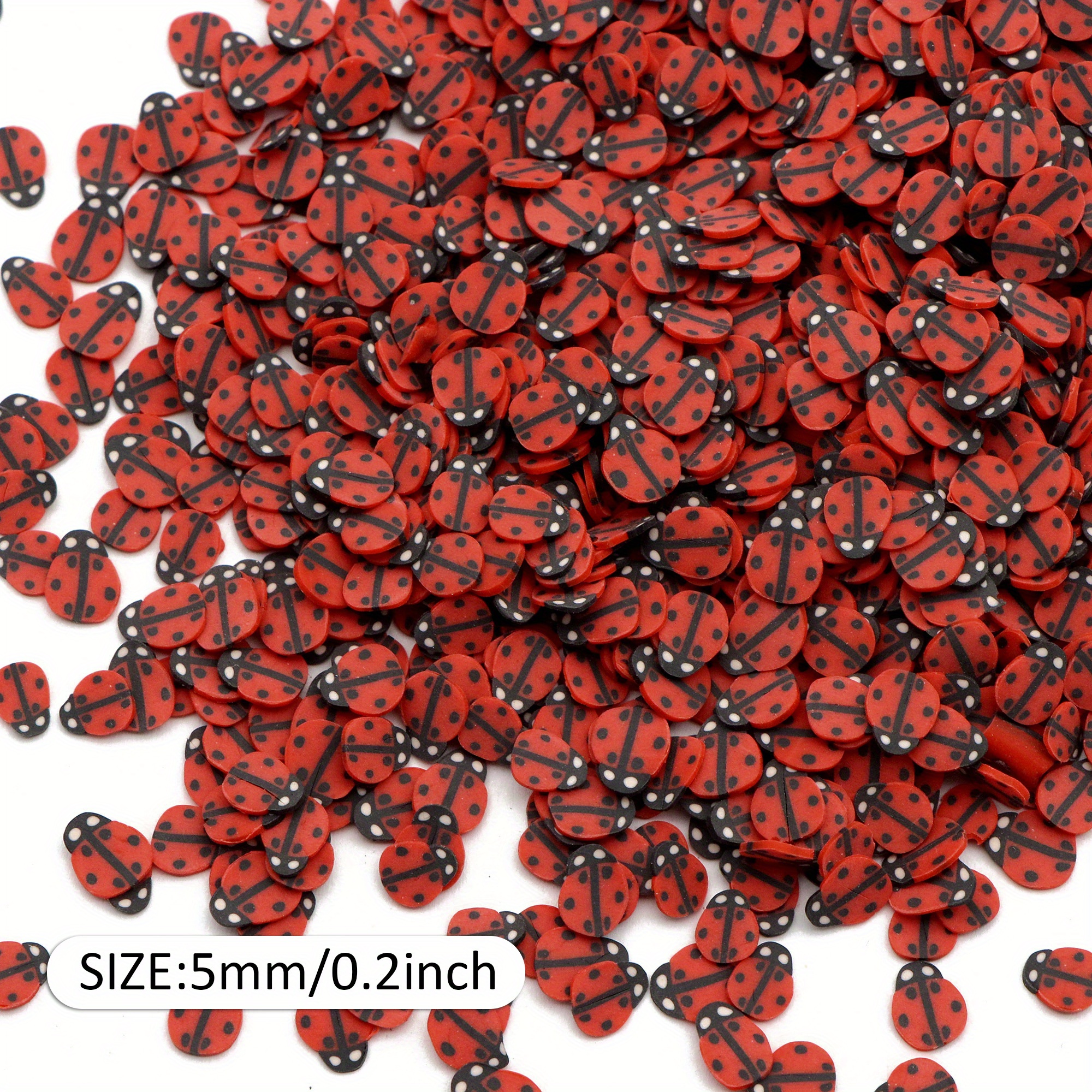 50 Grams Per Pack Of Animal-themed Polymer Clay Slices, Featuring Ladybug-shaped Charms Suitable For Resin, Lip Gloss, And Crafts - Odorless Slime Embellishments