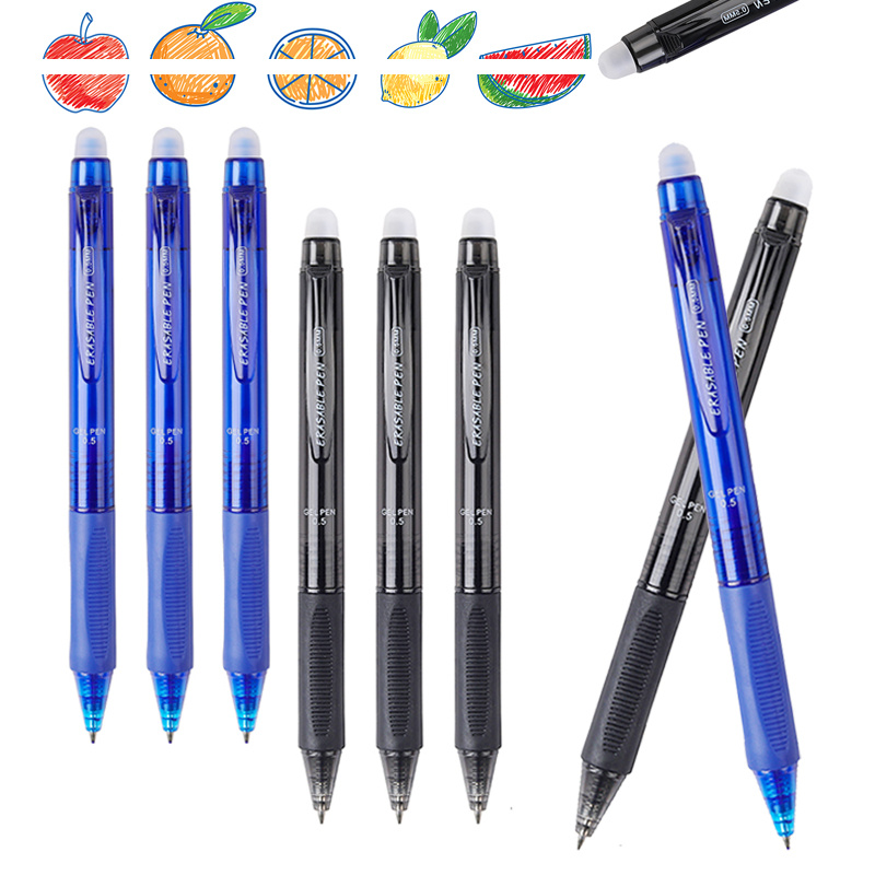 

13pcs Erasable Pens Set, 0.5mm Medium Point, , With 10 Refill Cores & Eraser, Plastic Washable Handle, Office Stationery Magic Pens