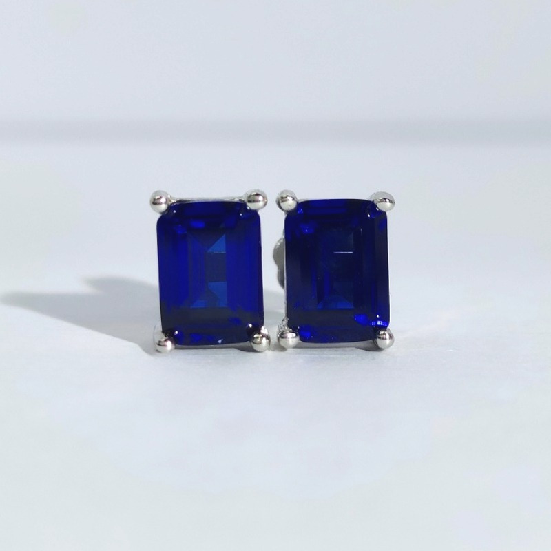 Luxurious 925 Silver Earrings with Artificial Gemstones
