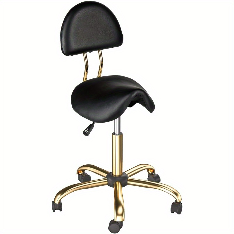 TEMU OMYSALON Tabouret de salon ergonomique réglable avec support , tabouret de selle, chaise roulante, chaise à dessin, coussin de siège épais et