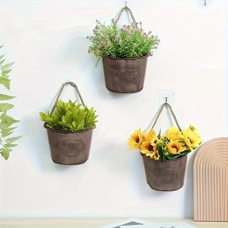 Wand-Pflanzgefäße Aus Holz – 3 Stück, Boho-Stil, Für Getrocknete Blumen & Deko, Bauernhaus-Look