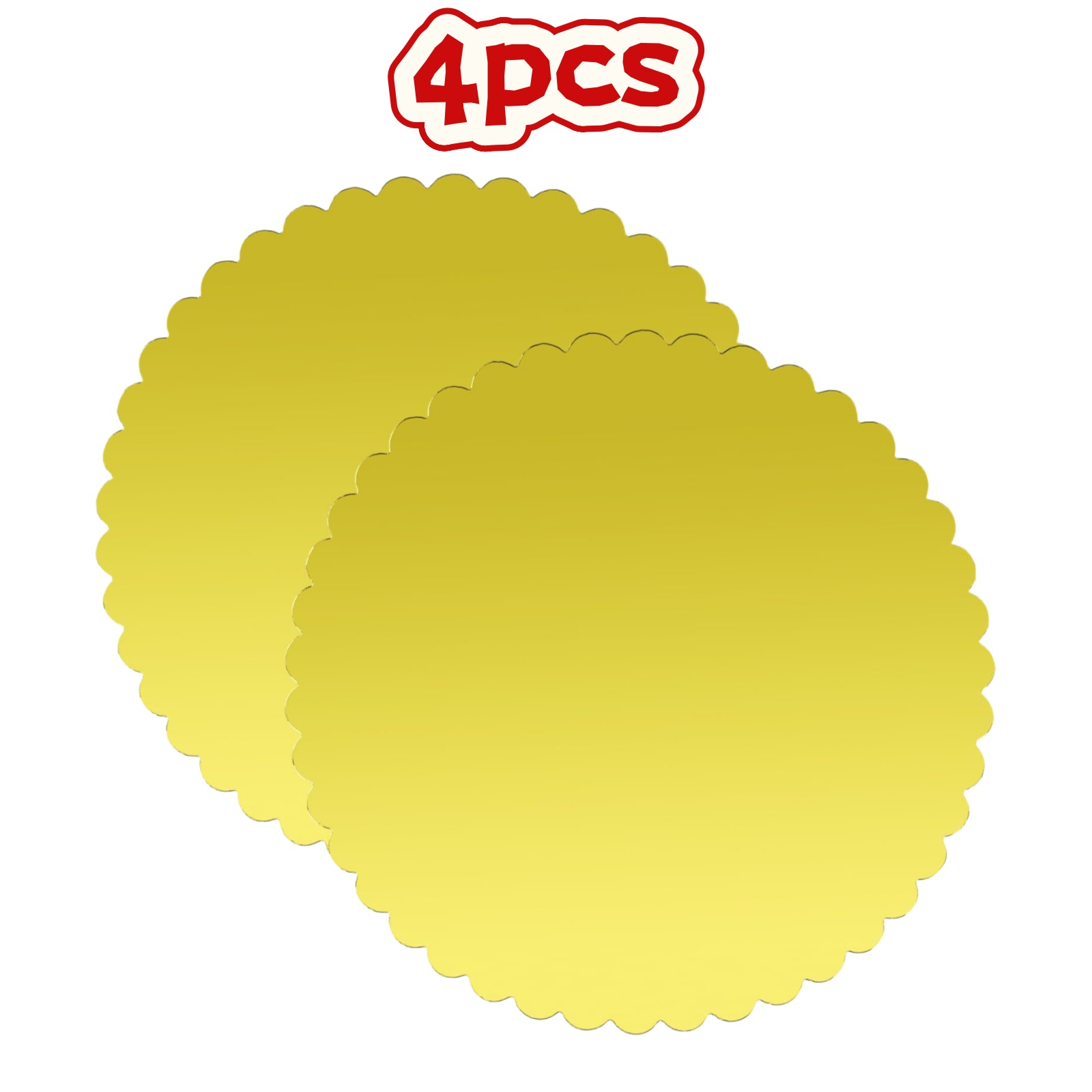 TEMU 4pcs Bases de Gâteau Rondes Dorées - Bases de Gâteau Robustes, Supports de Gâteau Ronds, Bases Décoratives en Carton de Tour Ronde pour Pizza,