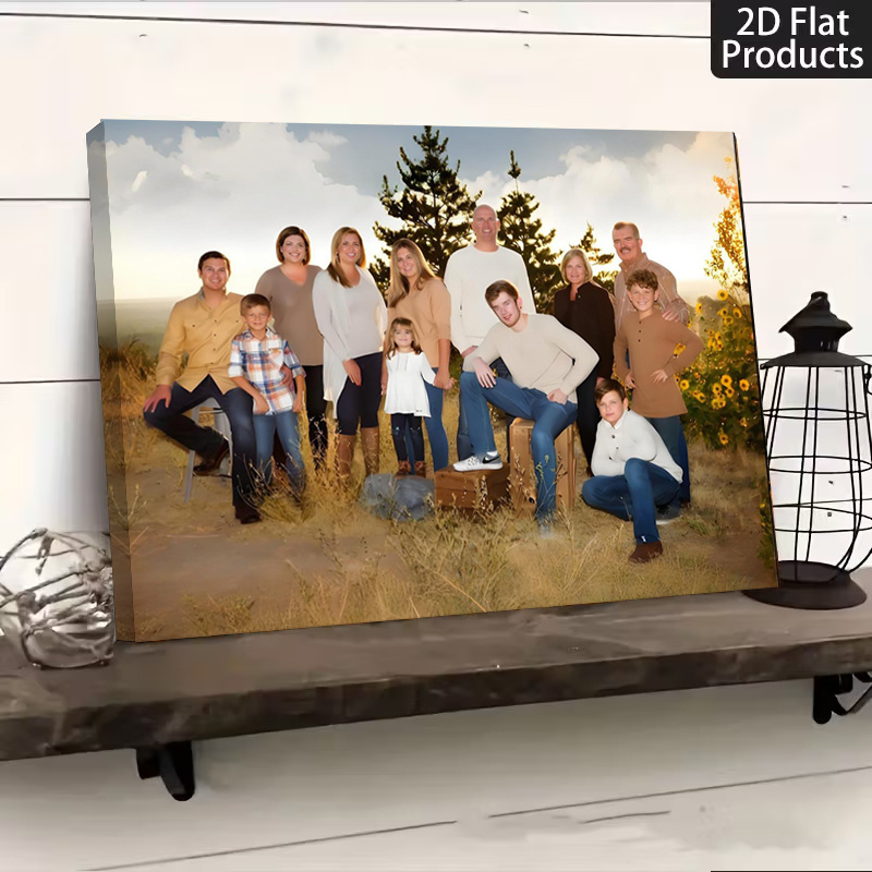 TEMU 2d Flat, 1pc Custom Photo Framed Canvas Poster - Personalized Picture Frame With Your Own Photo , Wood Frame & Wrapped Canvas Suitable For
