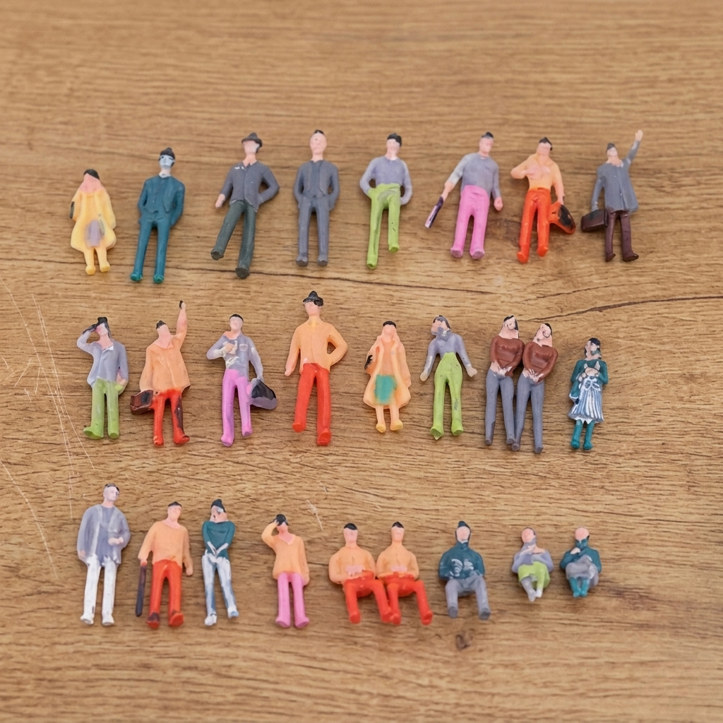 Image of 36pcs Miniature Model Figures, 1:75 Ho Scale Painted People For , Random Poses And Colors, Tiny For Diorama, Architectural Layout, Fairy Garden And Craft Decoration
