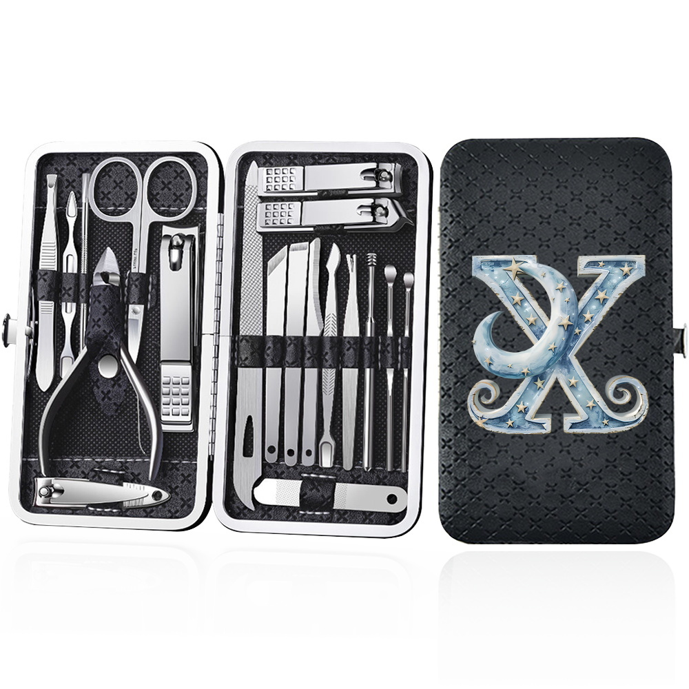 19pcs Portable Nail Clipper Set with Storage Box