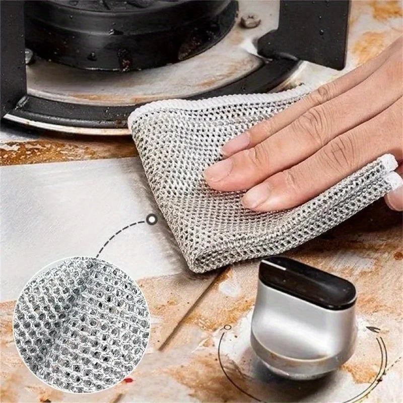 ultra absorbent microfiber dish cloths   20 50pcs double sided scouring pads for dishes kitchen cleaning   polyester low lint multi surface use details 0