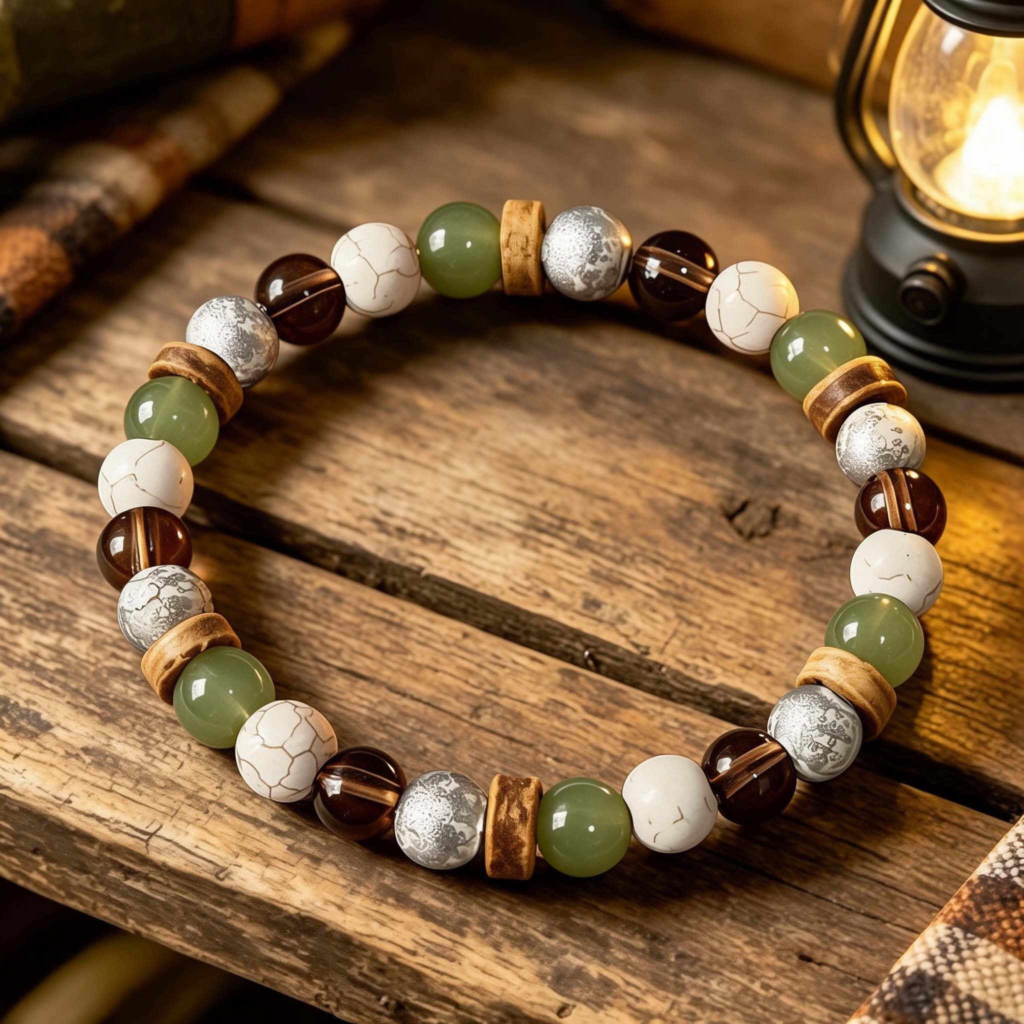 Handmade Unisex Natural Mixed Elastic Bead Bracelet