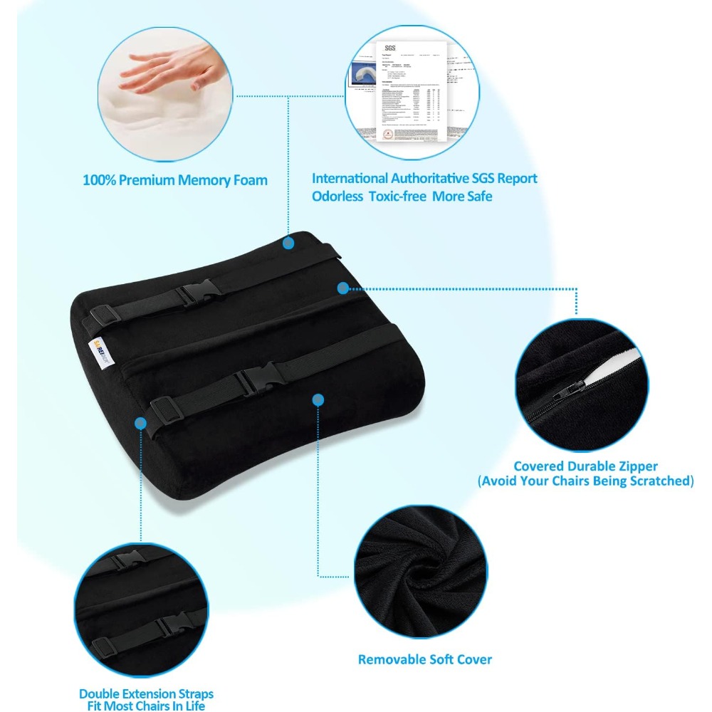 Ergonomic Lumbar Support Set Curved Seat Cushion With Support Pillow