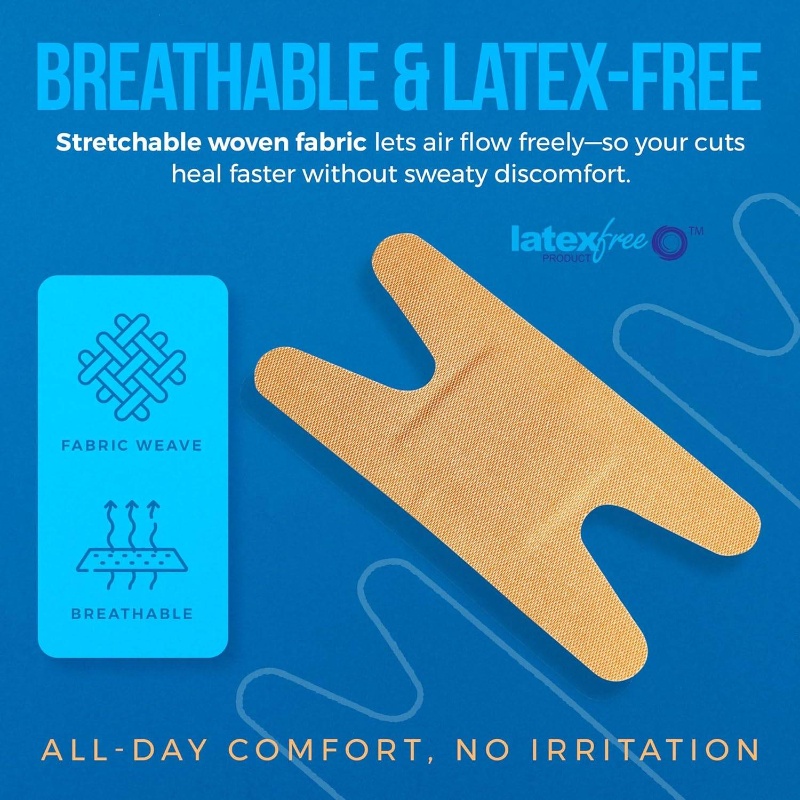 Flexible Fabric Bandages - Flex Fabric Adhesive Bandages Knuckle Bandages Finger Care and to Protect Wounds from Infection - Count Box