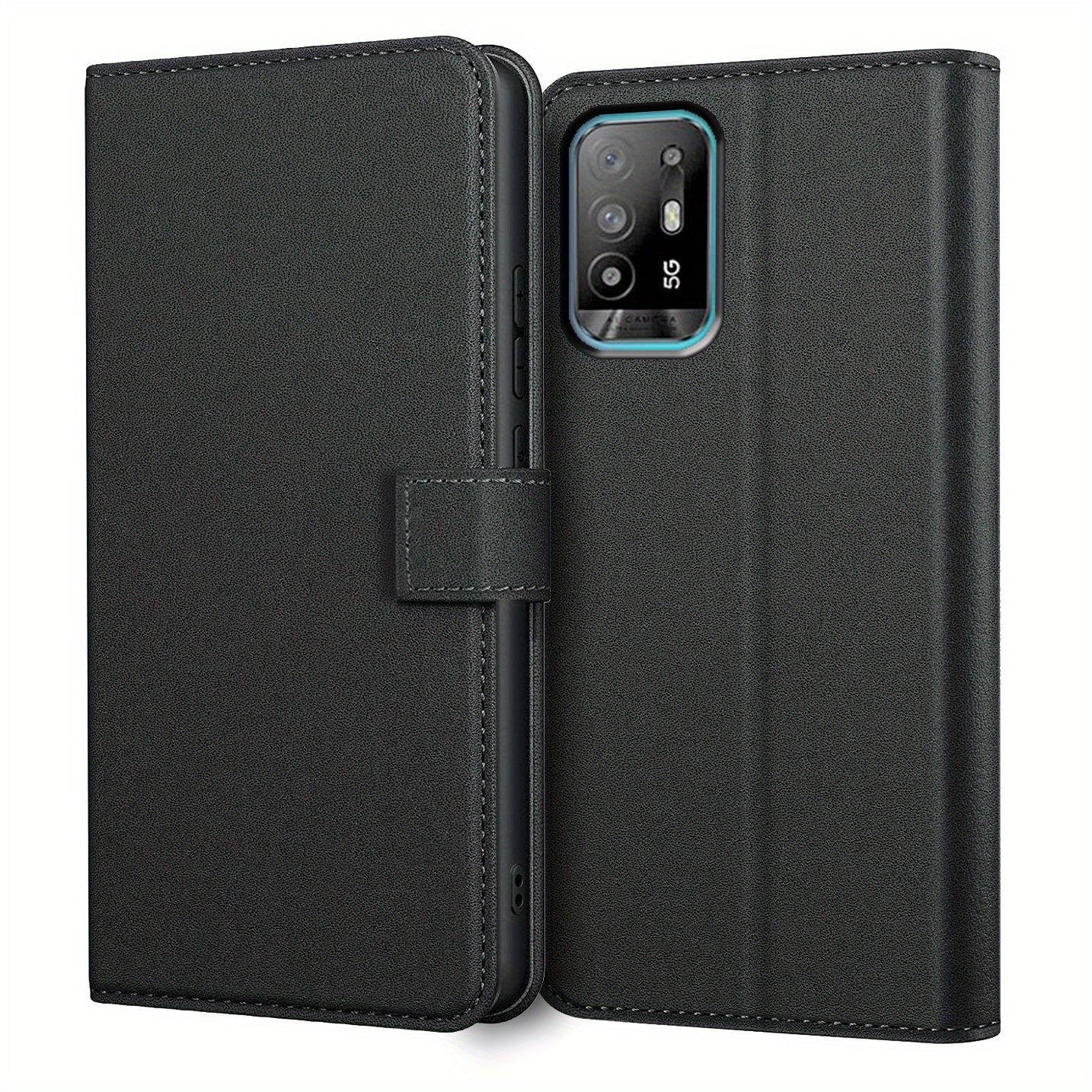TEMU Phone Case: For Oppo A94 5g Case With Kickstand Black Pu Leather Card Slot Flip Protective Phone Case Cover