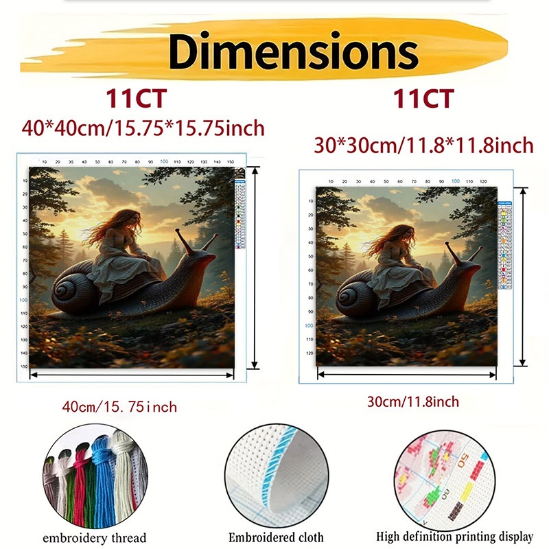 Professional Stamped Cross Stitch Kit, Magical Sunset Forest