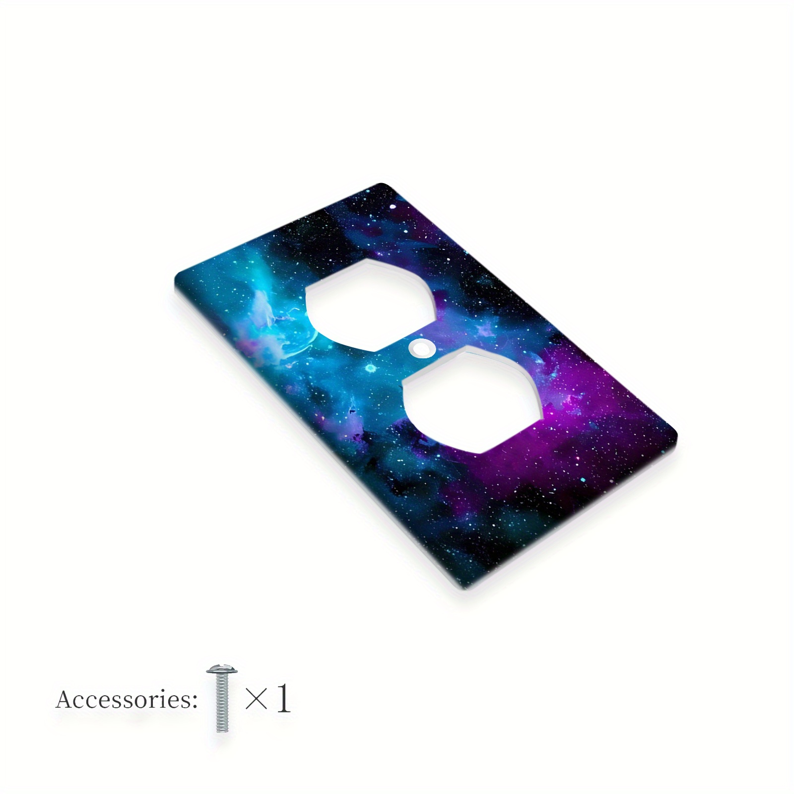 TEMU 1pc 1gang/2gang Decorative Nebula Pattern Light Switch Cover | Decorative Wallplate, Electrical For Indoor Outdoor, Bedroom, Kitchen, Home