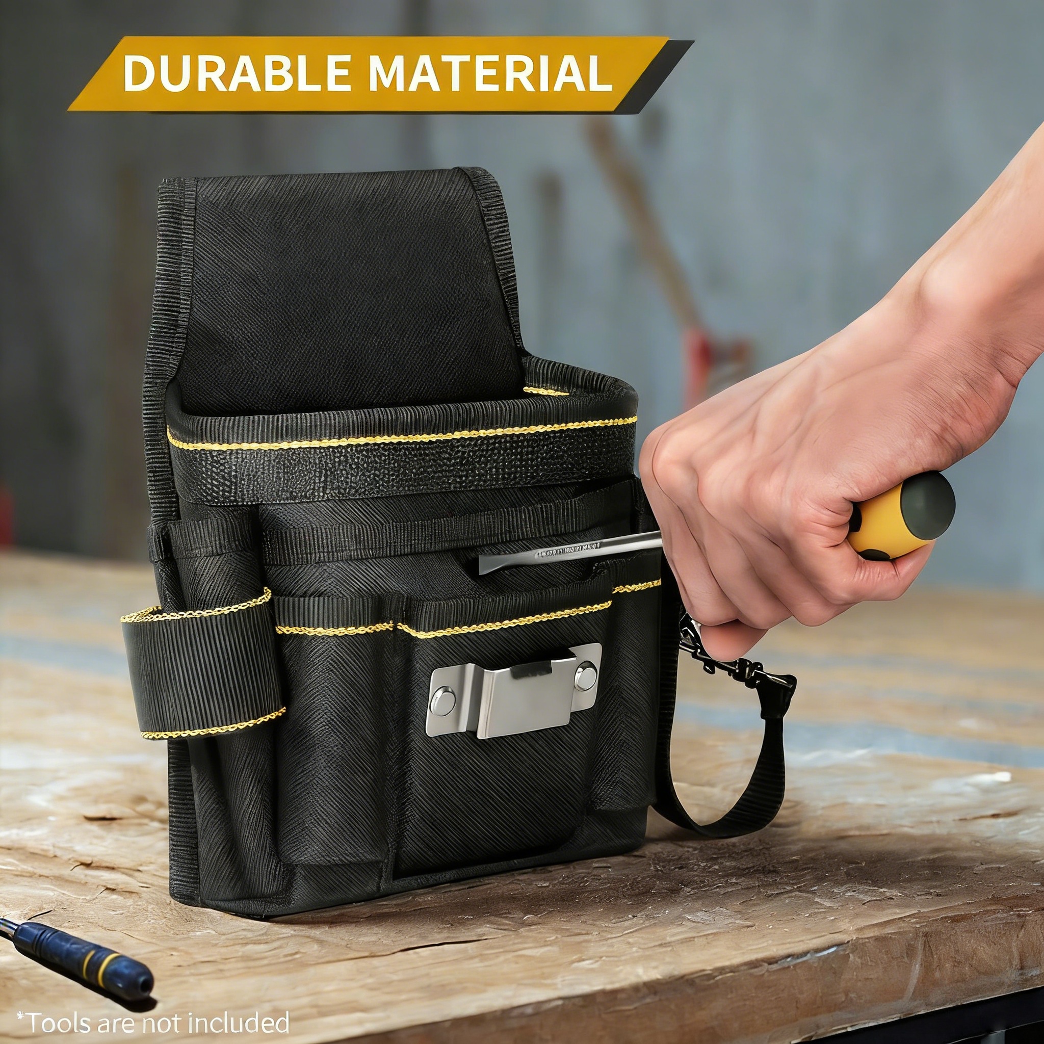 TEMU Juego de cinturón de herramientas para jardinería, electricidad y carpintería, bolsas de clip de cinturón desmontables, bolsas pequeñas de