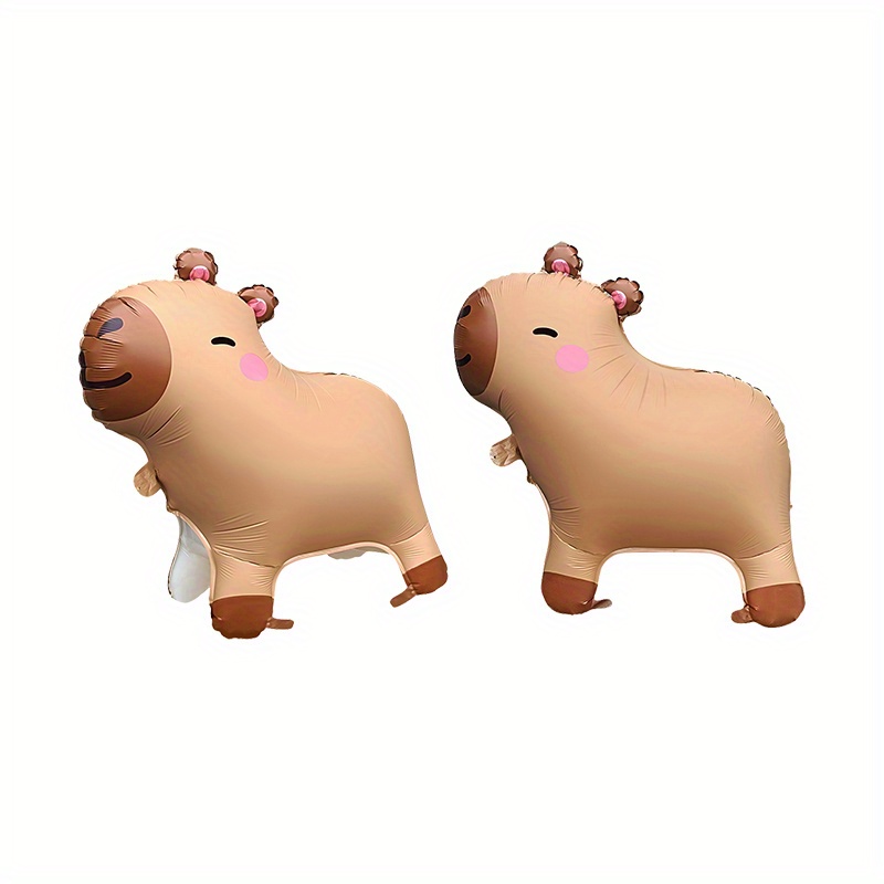 Image of 1/2pcs Standing Capybara Balloon, Birthday Party Decoration, Event Gift Prop, Indoor And Outdoor Room Decor, Halloween Decorations, Christmas Decorations