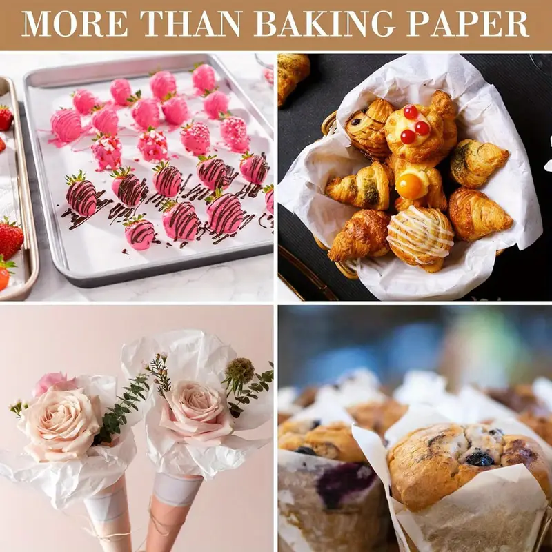 200pcs heavy duty parchment paper baking sheets nonstick precut 13x18 inch steaming grilling and air fryer cooking white baking sheets for oven Product details 6