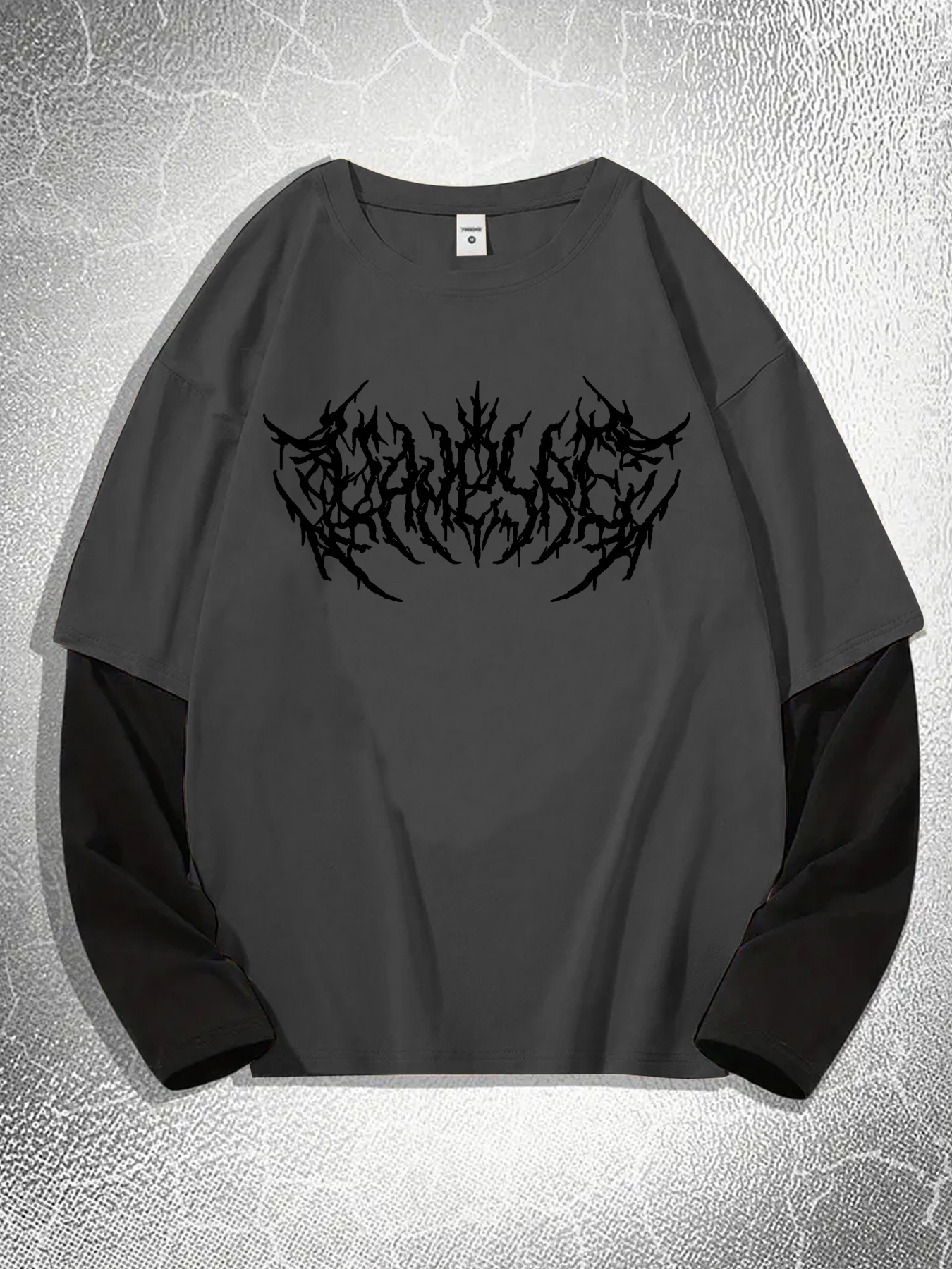 mens gothic 2 in 1 t shirt dark loose fit long - Temu Canada