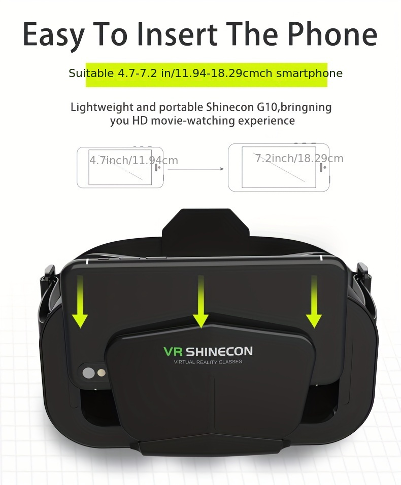 1pc G10 VR Headset for iPhone/Android - 3D Immersive Experience, Durable PVC Material, Ideal for Family Game Nights, Multi-Platform Compatibility with Switch, iPad, and More, Immersive Experience Accessory|Modern VR Experience|PVC Immersive Device, Gaming Accessories