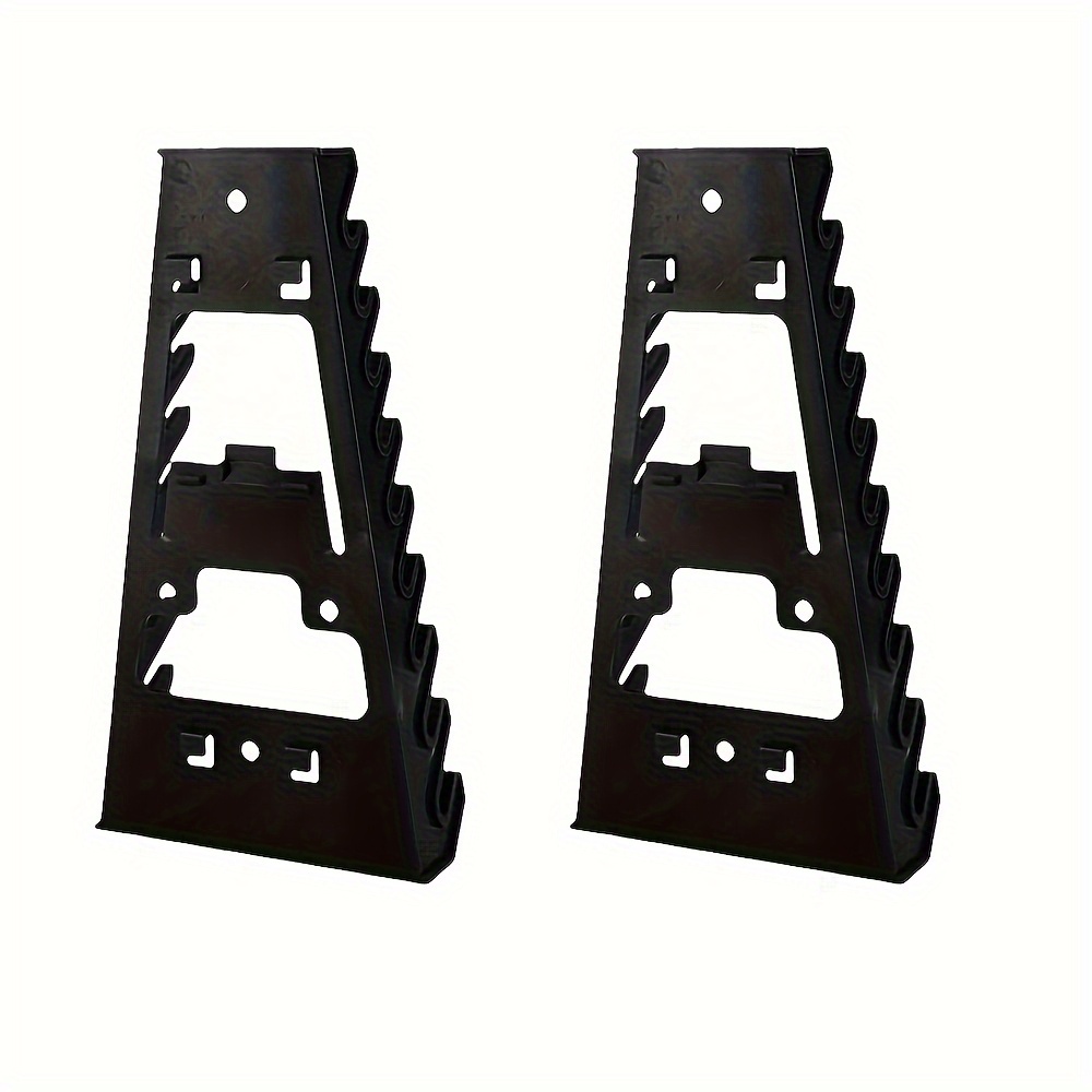 E-shop 2er-Set Wandmontierter Schraubenschlüsselhalter mit 9 Schlitzen, Rot/Schwarzer Kunststoff-Schraubenschlüsselständer, Zangen-Organizer,