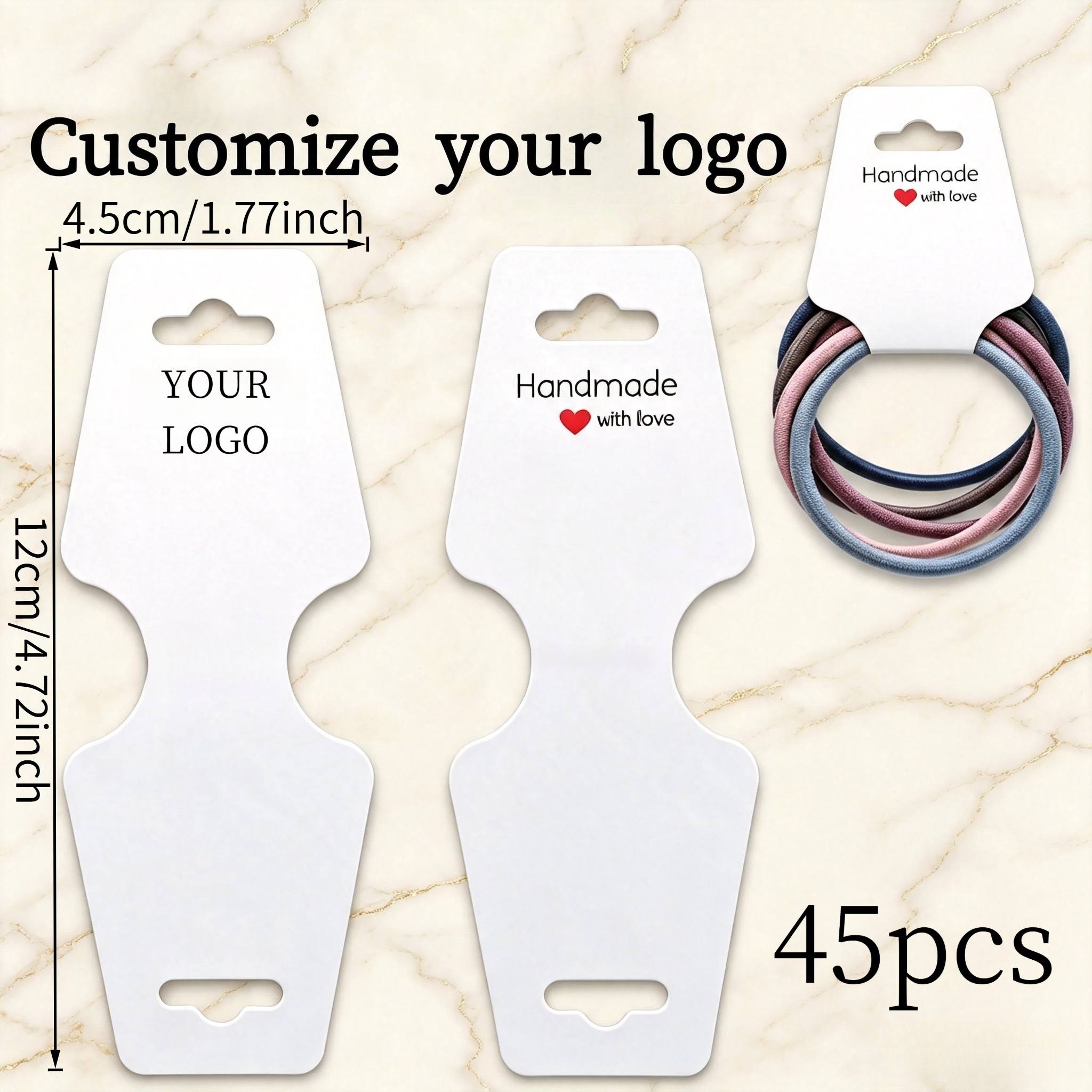 TEMU [customization] Custom Foldable Jewelry Card Paper Hair Tie Packaging Supplies, Customizable Logo And Picture, Suitable For Head Rope, Bracelet,