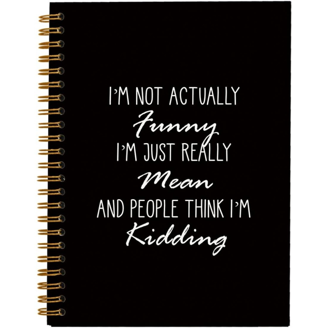 

1pc 5.5x8.3" 50 Pages Sarcastic Spiral Notebook, " Funny" Cover, Hardcover Journaling Notebook For Work, Meetings, Office Supplies