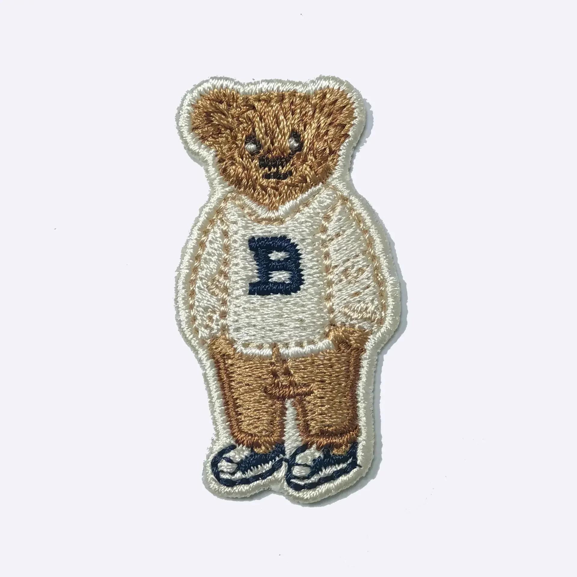 Cartoon Cute Bear Embroidered Patches Iron On Sewing On Patch For Clothing Appliques Decorative Emblem Additions Stickers