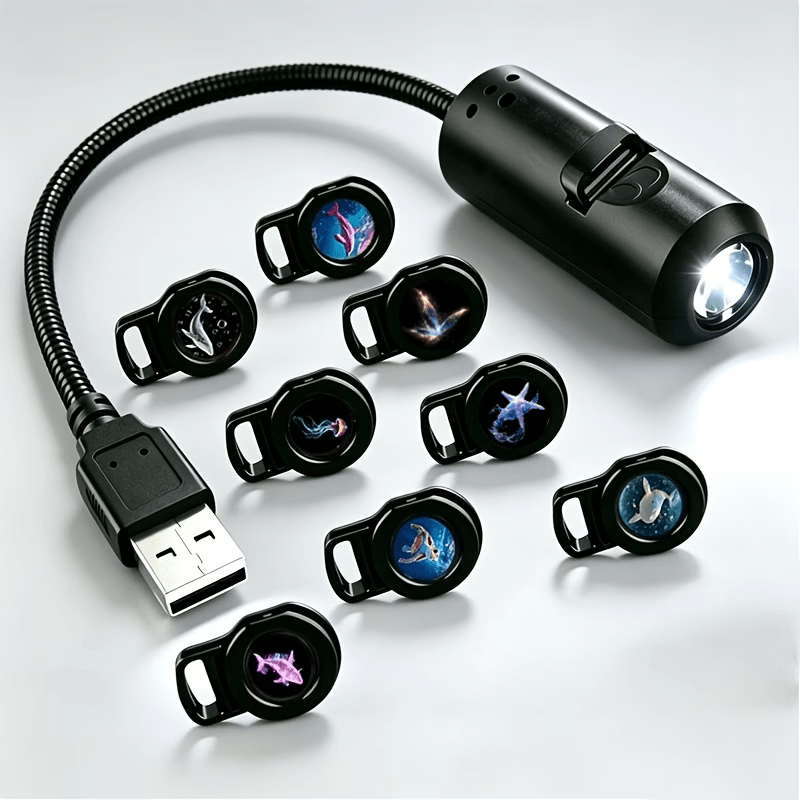 TEMU 8 Styles Of Marine Animal Projection Lamps, Suitable For Bedroom Ceiling Decoration And Bedside Night Lights, A