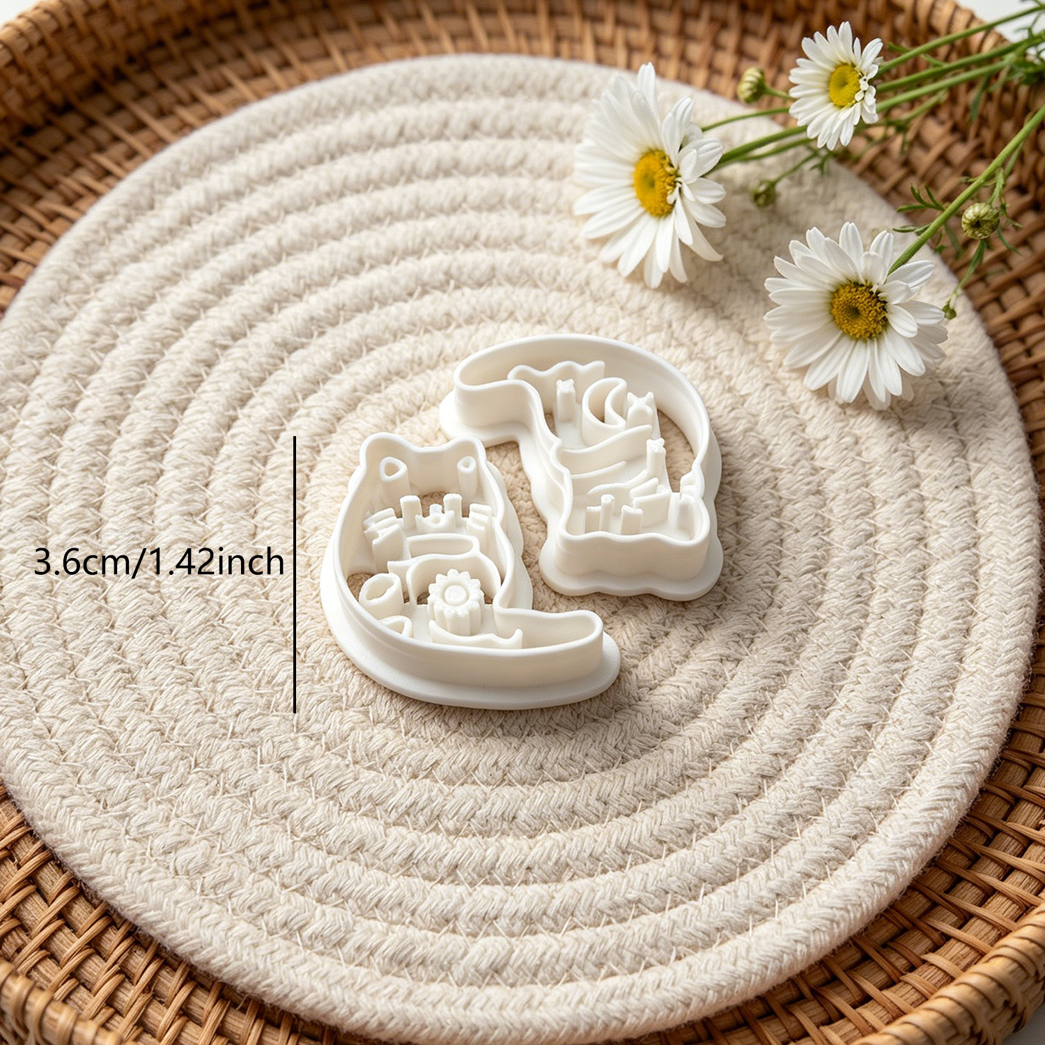 TEMU 2pcs Sun Moon Couple Cat Clay Cutters, Polymer Clay Earring Molds For Jewelry Making, Clay Mold, Spring Clay Mold, Valentine's Day Polymer Clay