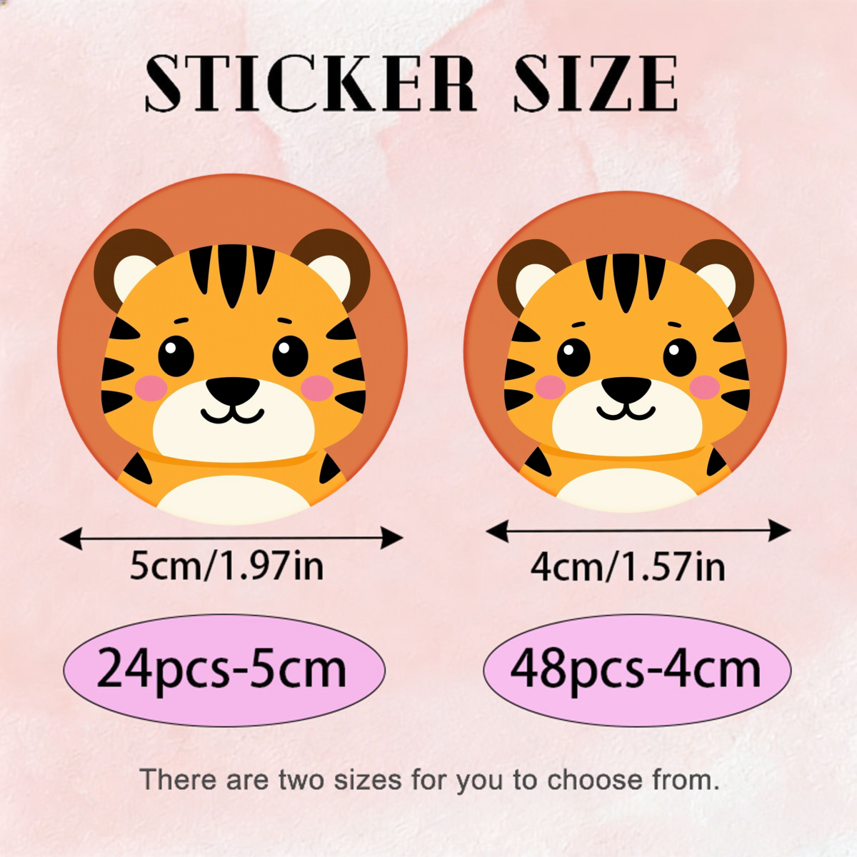 item picture 24pcs 48pcs tiger sticker set cartoon animal design   color cute   pattern high glossy   shape single use for gift box decoration and party supplies