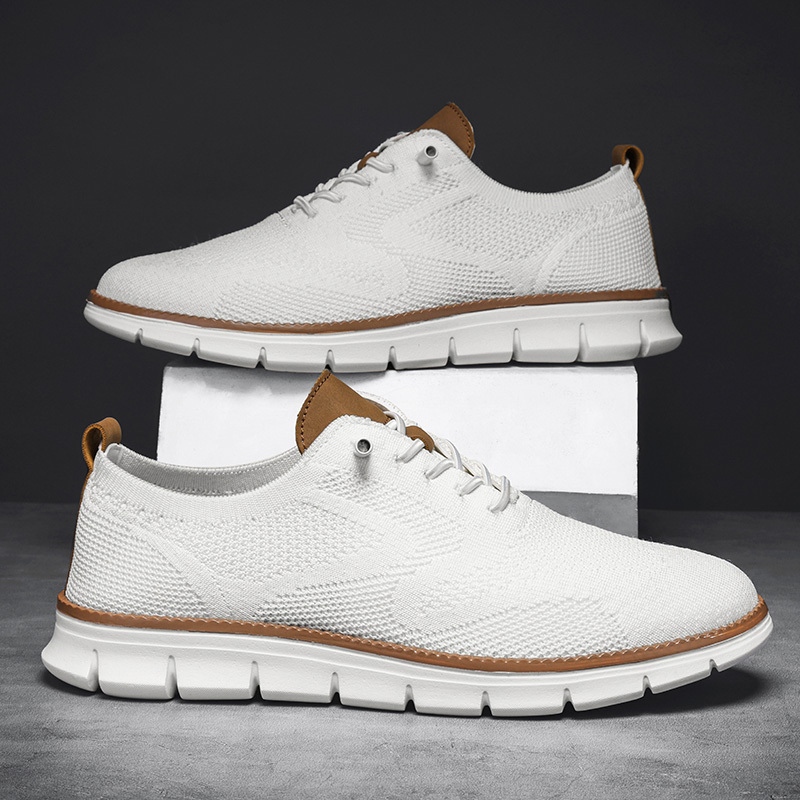 Men'S Breathable Knit Running Sneakers - MD Sole, Lace-Up, Low-Top Casual Athletic Shoes for All Seasons, Outdoor Activity Footwear | Fashion Sneakers | Lace-Up Closure