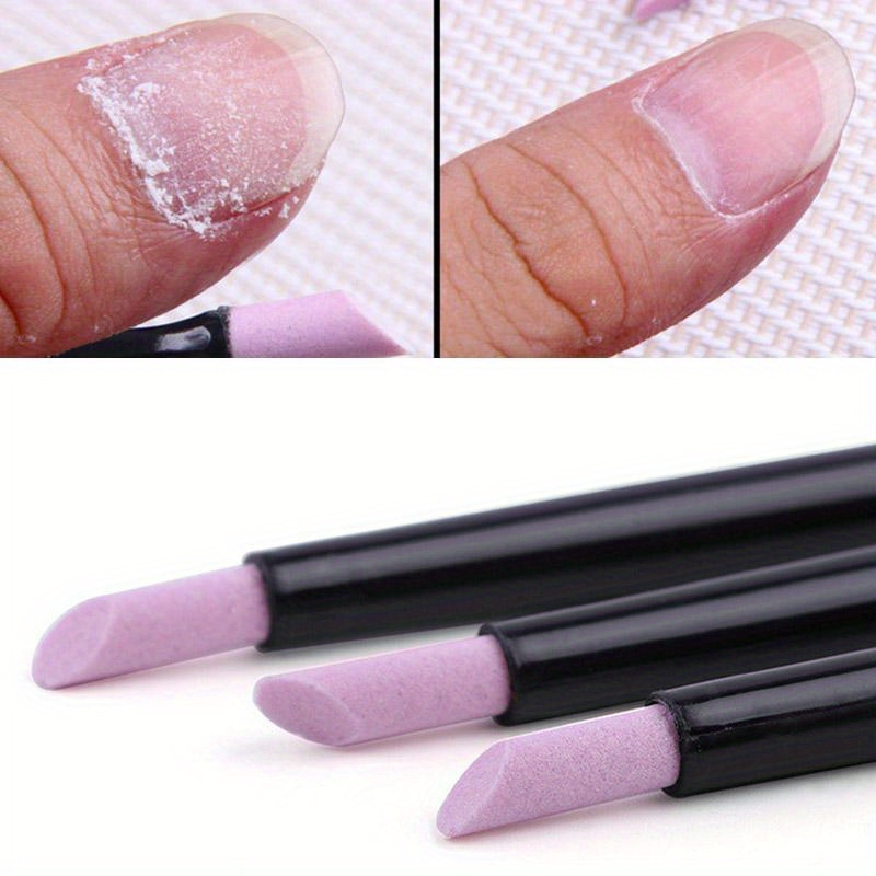 6 buc. Instrument de manichiură cu quartz | Instrument de manichiură inodor pentru margini netede și unghii sănătoase, vârf de quartz roz-violet, mâner ergonomic pentru îngrijirea mâinilor și a picioarelor