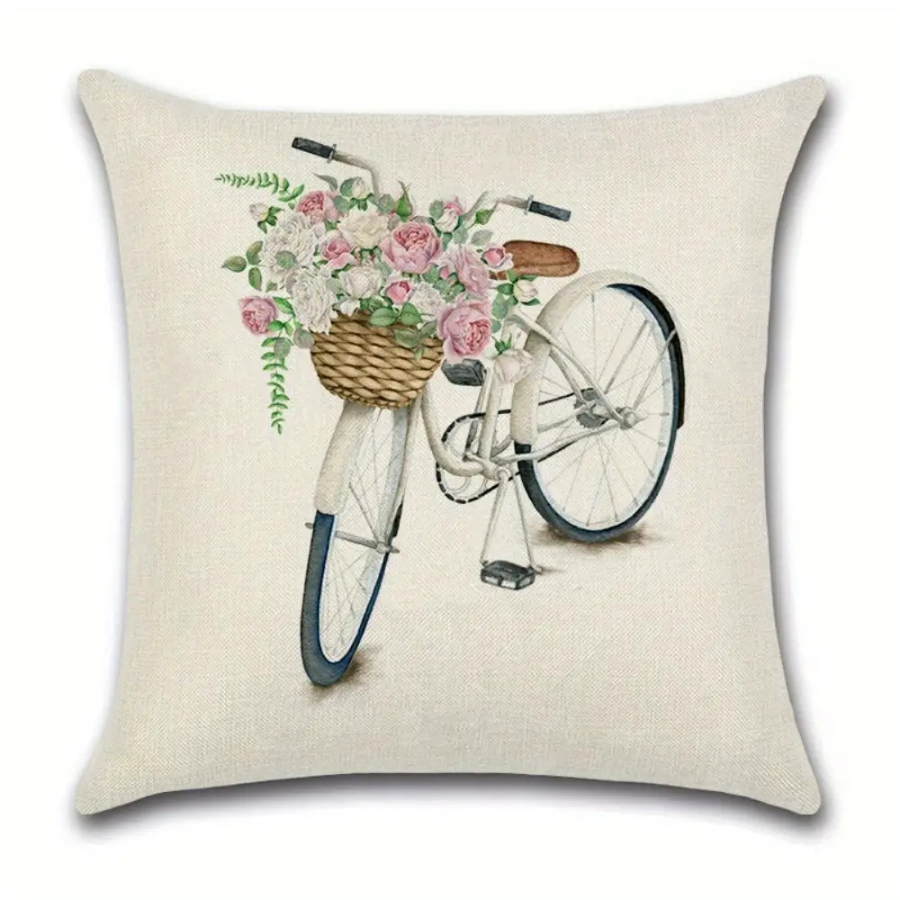 4pcs floral vintage car printed pillow covers double sided polyester zipper closure cushion cases machine washable contemporary home decor for living room bedroom sofa pillow inserts not included Product details 4