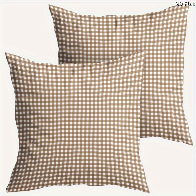 TEMU 2d Flat 2pcs Pattern Pillowcase, Simple Flat Printed Decorative Pillowcase, Farmhouse Style For Cozy Autumn And Winter Homes, Modern Minimalist,